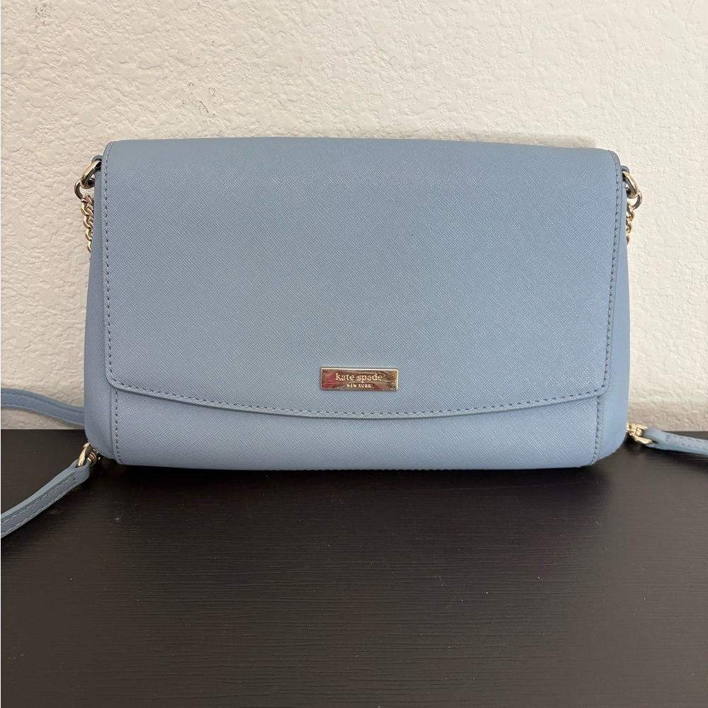 Kate Spade Laurel Way Greer crossbody bag light blue shade. Preowned.